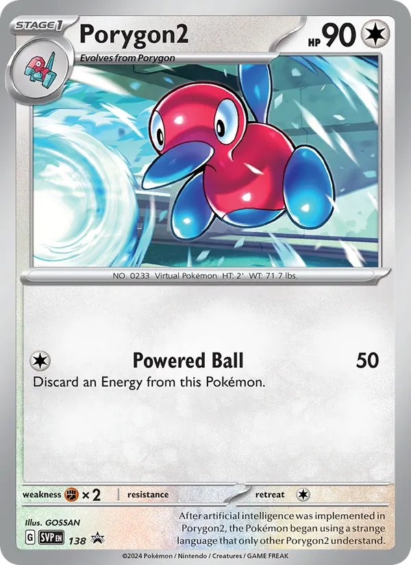 Porygon2 138/225 SVP Black Star Promos