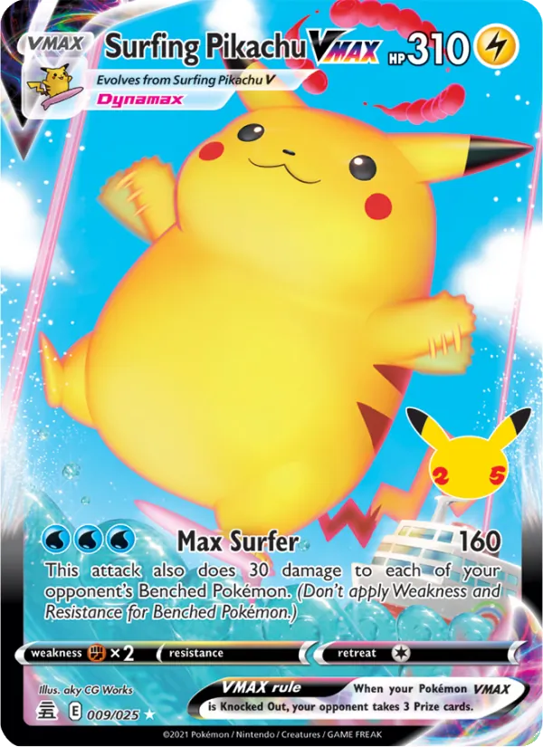 Surfing Pikachu VMAX 9/25 Celebrations
