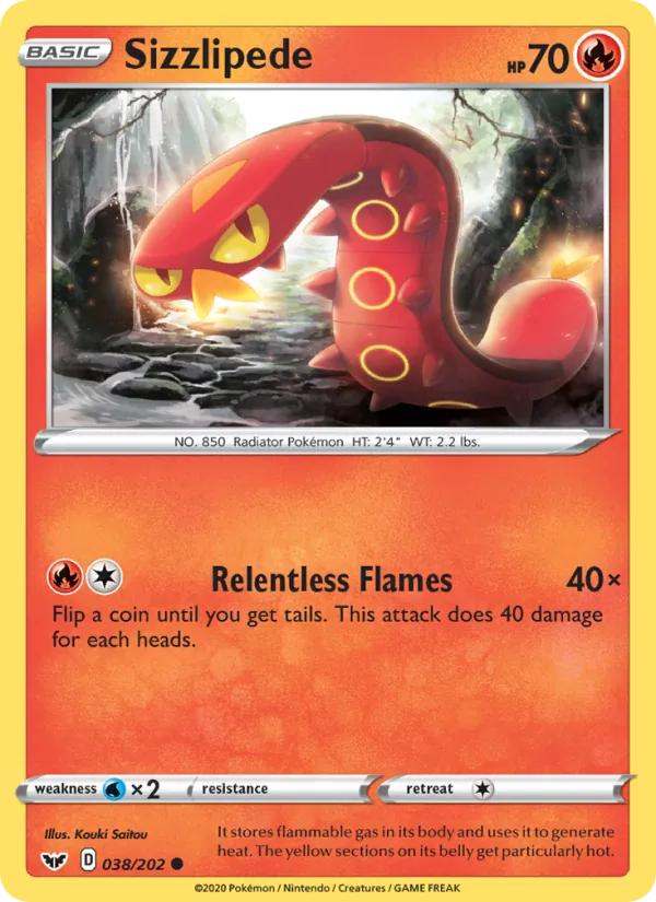 Sizzlipede 38/202 Sword & Shield