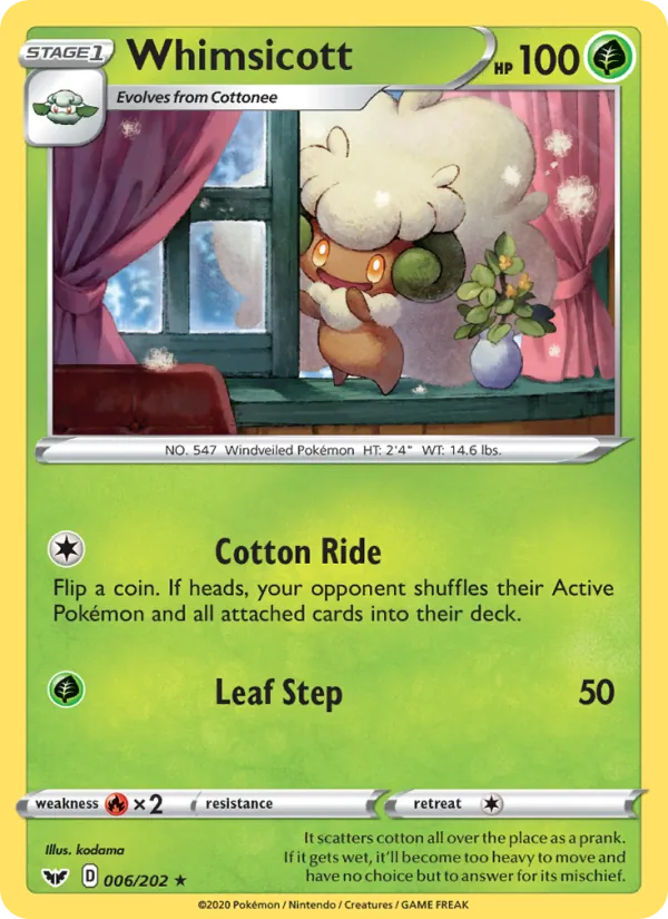 Whimsicott 6/202 Sword & Shield