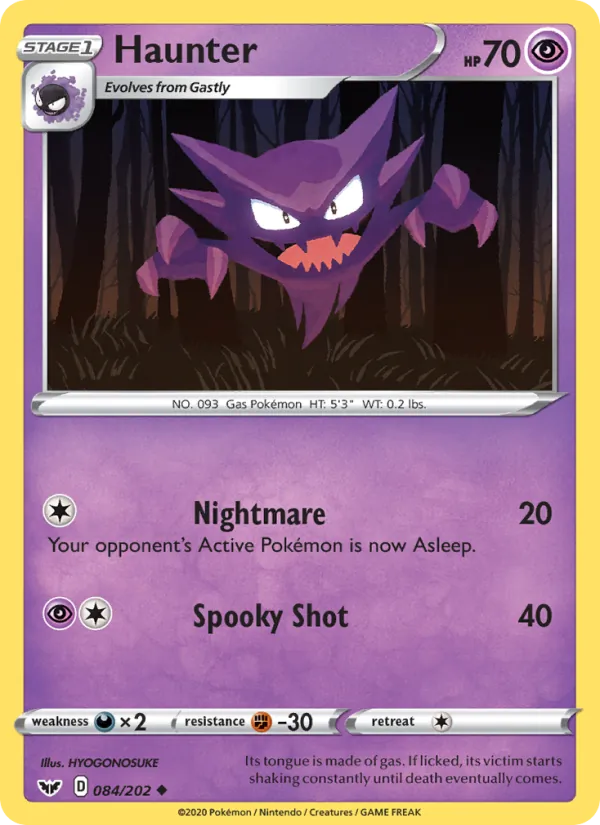 Haunter 84/202 Sword & Shield