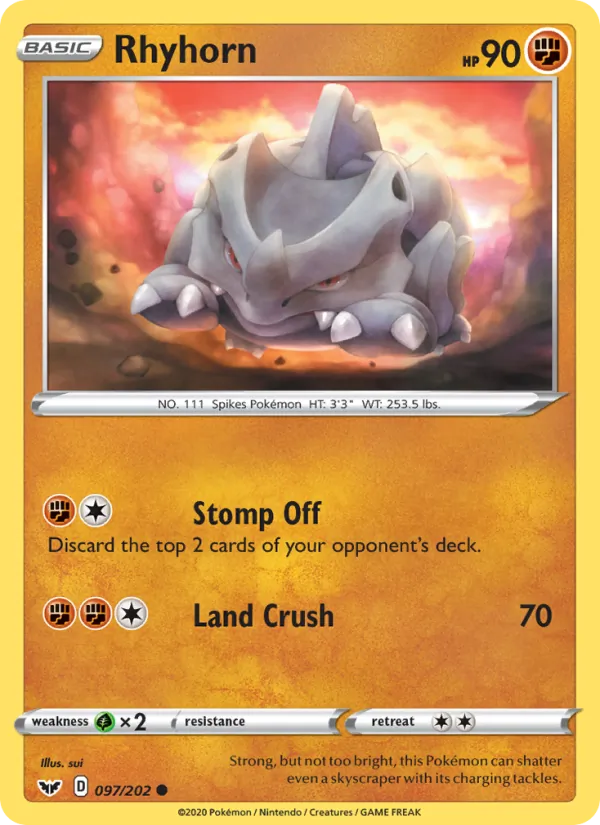 Rhyhorn 97/202 Sword & Shield