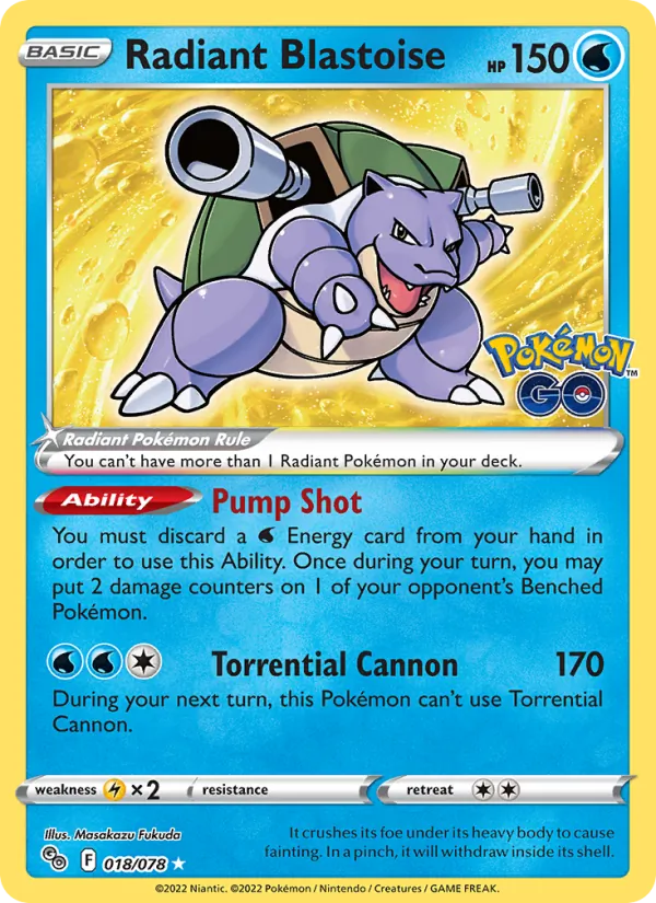 Radiant Blastoise 018/78 Pokémon GO