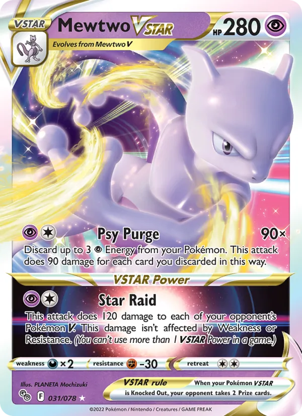 Mewtwo VSTAR 031/78 Pokémon GO