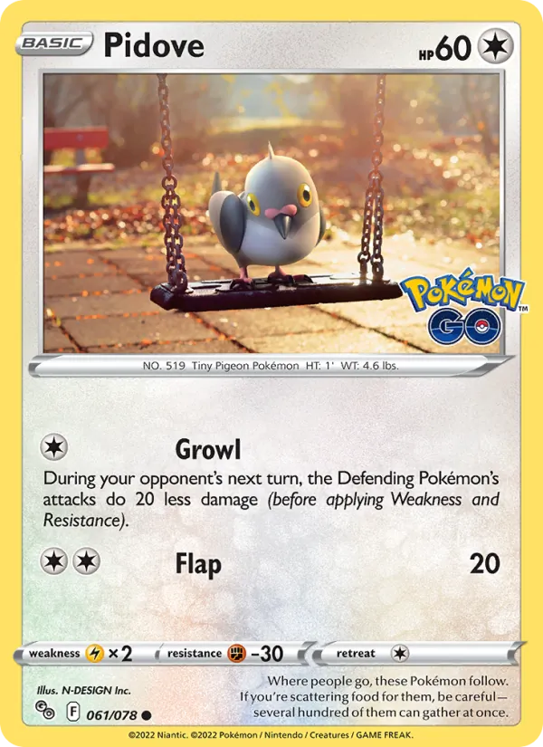 Pidove 061/78 Pokémon GO