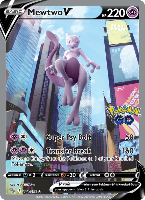 Mewtwo V 072/78 Pokémon GO