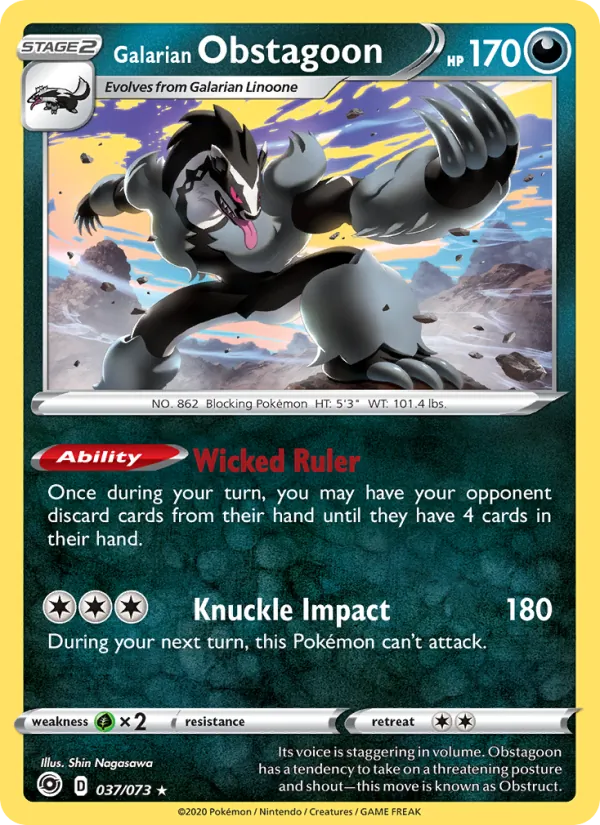 Galarian Obstagoon 37/73 Champion's Path