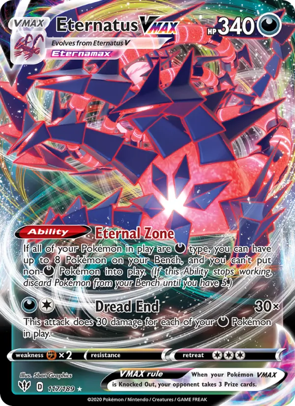 Eternatus VMAX 117/189 Darkness Ablaze