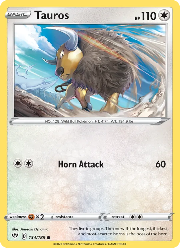 Tauros 134/189 Darkness Ablaze