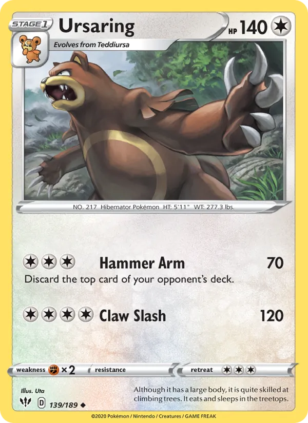 Ursaring 139/189 Darkness Ablaze