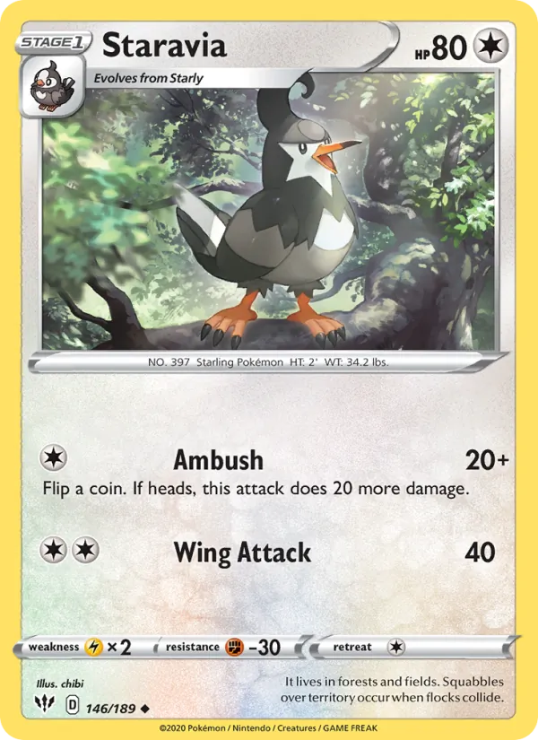 Staravia 146/189 Darkness Ablaze