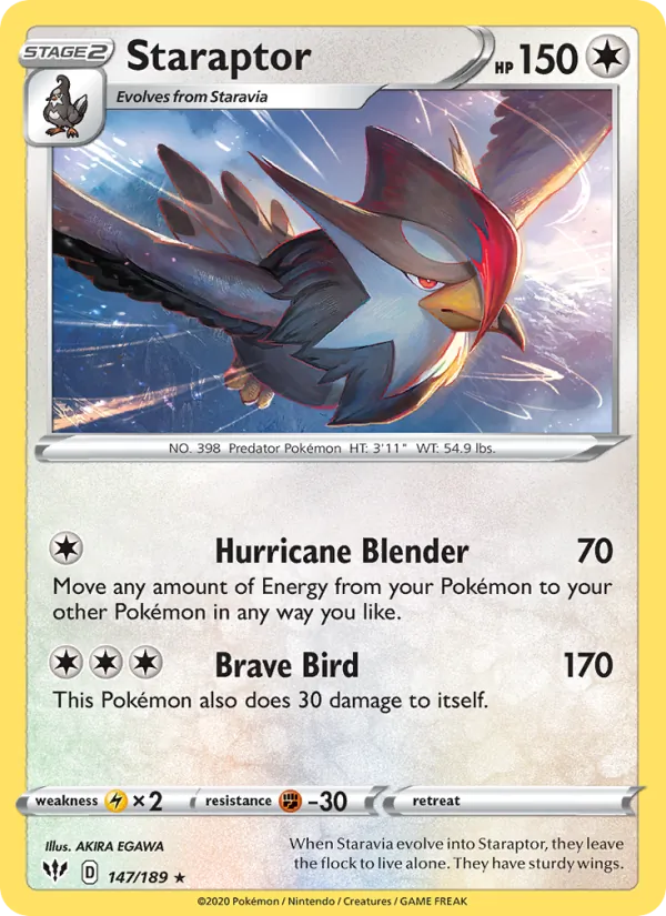 Staraptor 147/189 Darkness Ablaze