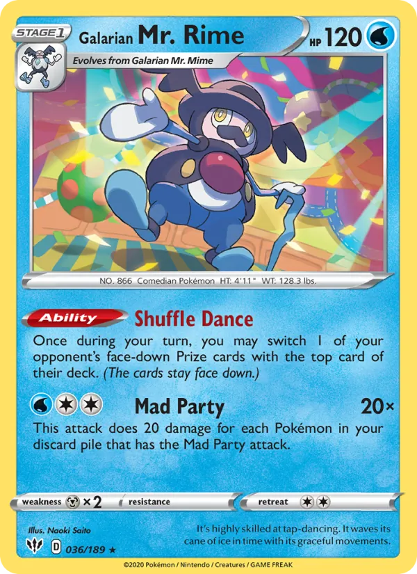 Galarian Mr. Rime 36/189 Darkness Ablaze
