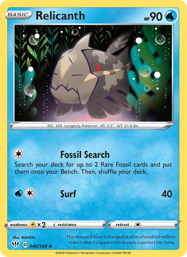 Relicanth 40/189 Darkness Ablaze