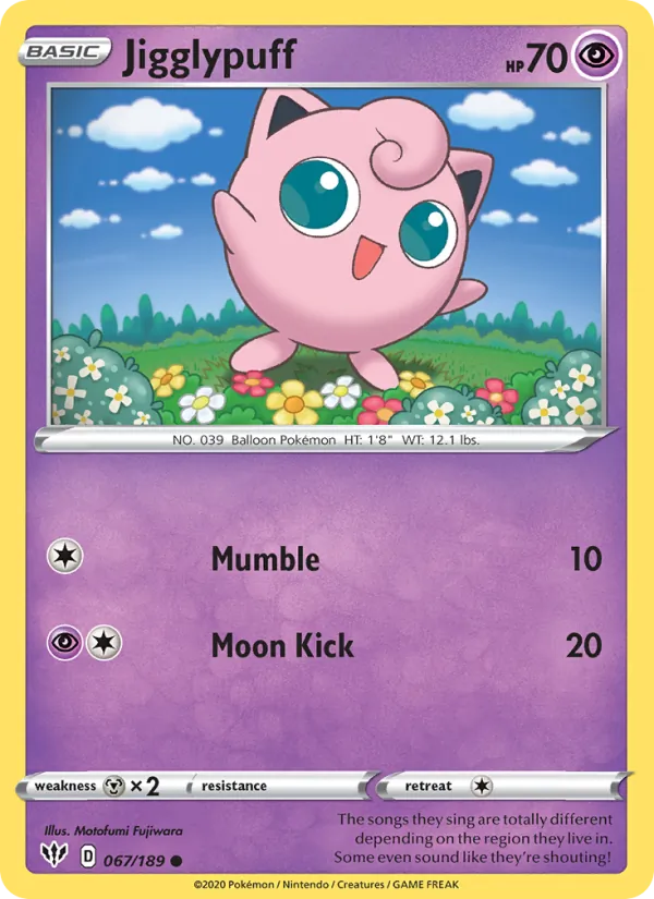 Jigglypuff 67/189 Darkness Ablaze