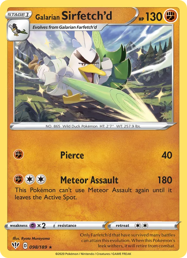Galarian Sirfetch'd 98/189 Darkness Ablaze