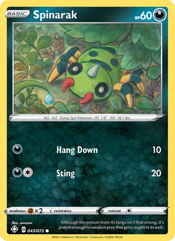 Spinarak 43/72 Shining Fates