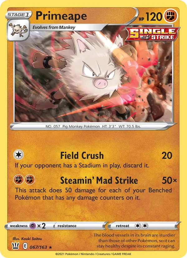 Primeape 67/163 Battle Styles