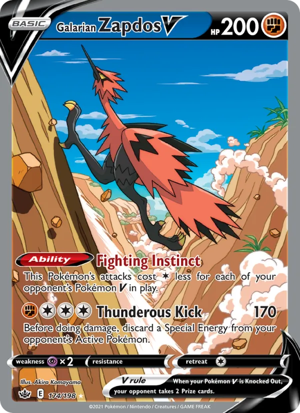 Galarian Zapdos V 174/198 Chilling Reign