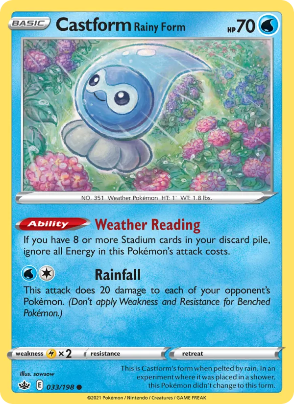 Castform Rainy Form 33/198 Chilling Reign