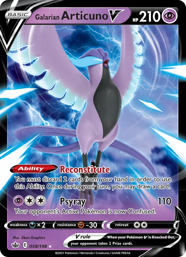 Galarian Articuno V 58/198 Chilling Reign