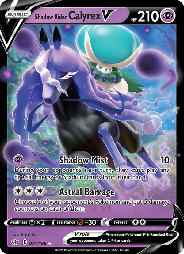 Shadow Rider Calyrex V 74/198 Chilling Reign