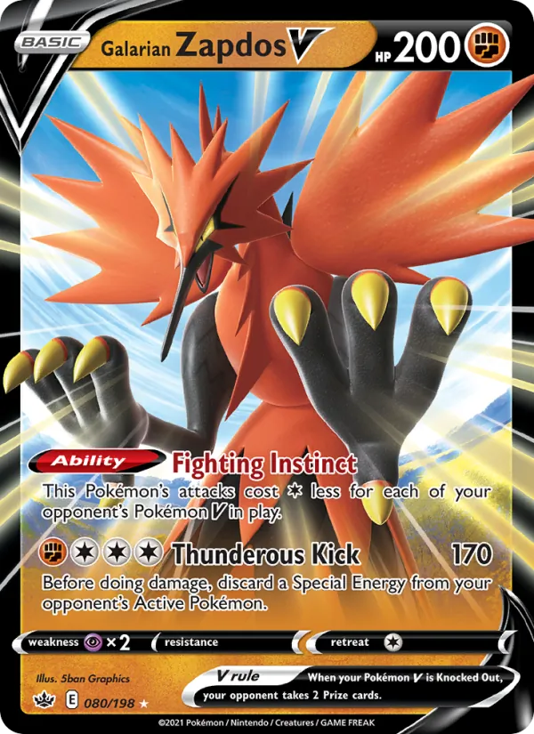 Galarian Zapdos V 80/198 Chilling Reign