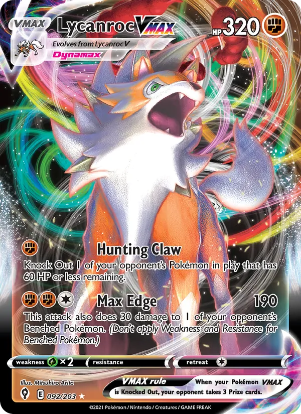 Lycanroc VMAX 92/203 Evolving Skies