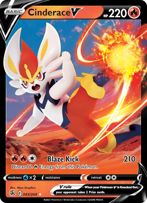 Cinderace V 43/264 Fusion Strike