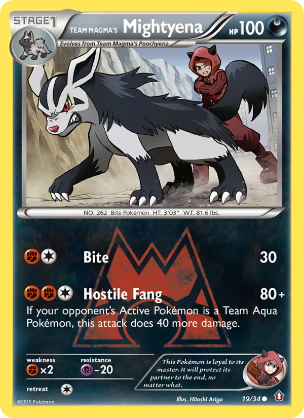 Team Magma's Mightyena 19/34 Double Crisis