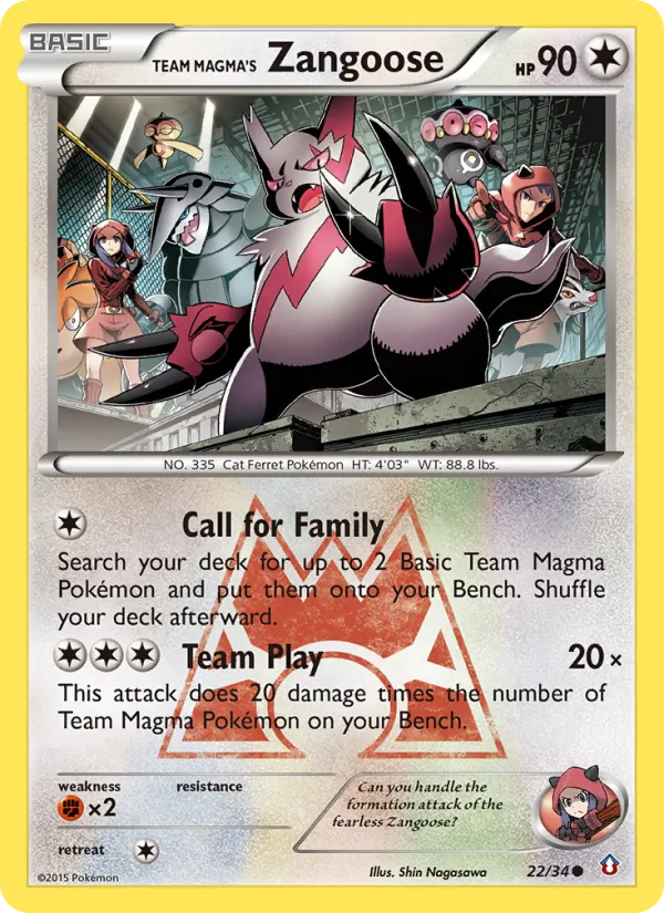 Team Magma's Zangoose 22/34 Double Crisis