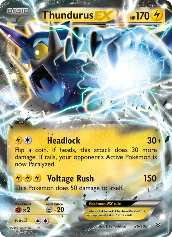 Thundurus EX 26/108 Roaring Skies